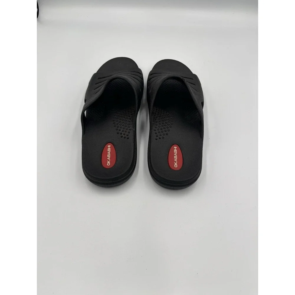 Okabashi  Mens Slide Sandals Black Comfort Ergonomic Slip On Size‎ ML 8.5-9.5